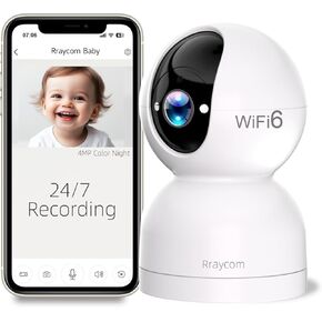 2K Security Camera for Baby Monitor Wifi 6, Pan/Tilt Indoor Cameras for Home Security, Indoor Camera with Motion Detection and Tracking, 2-way Talk, Color Night Vision,24/7 Cloud &SD, Works w/ Alexa