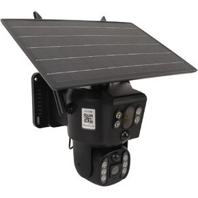 4K Security Camera Outdoor, Dual Lens Solar Powered Camera with 355° Pan Tilt, Motion Detection, Full Color Night Vision, 2 Way Talk, IP55 Waterproof, SD Cloud Storage, 24/7