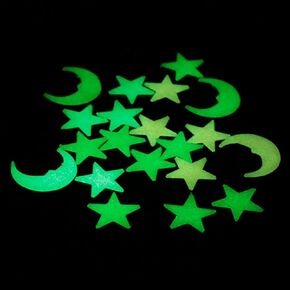 25 Pcs Colorful Glow in The Dark Luminous Stars and Moon Fluorescent Noctilucent Plastic Wall Stickers Murals Decals for Home Art Decor Ceiling Wall Decorate Kids Bedroom Room Decorations (Multicolor)