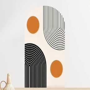 Arch Wall Decal Abstract Contemporary Aesthetic with Geometric Balance Shapes Two and Peel and Stick Wallpaper Color 36inchx72inch