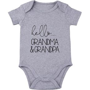Hello Grandma And Grandpa Bodysuit for Baby Pregnancy Announcement for Grandparents Bodysuit Baby Boy Girl Bodysuit