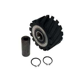 4" Serrated Rubber Contact Wheel with Two Heavy-Duty Bearing 6205 RS. Belt Grinder Replacement Parts. Belt Grinder Contact Wheel. Belt Sander
