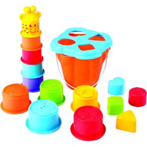 PLAY Giraffe Activity Center Stacking Cups Baby Toys Educational Toddler Toys Top Blocks Game Kit BPA Free Toys for 1 2 3 4-5 Year Old Girls Boys