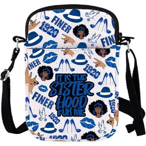 WCGXKO Sorority Gift 1920 Finer Woman Royal Blue & White Zipper Pouch Makeup Bag (FOR ME 1920 1) in Kuwait