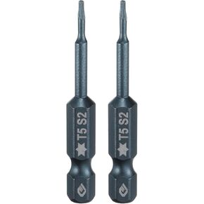 HARFINGTON 2pcs T5 Torx Screwdriver Bit 1/4" Hex Shank 2" Long S2 Steel Magnetic 6 Point Screw Driver Bits Industrial Grade Tamper Proof Star Drill Bits with No Hole Torx Head