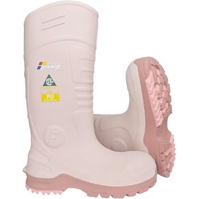 PU Rubber Boots For Women - ASTM Steel Toe & Puncture Resistant Safety Boots, Waterproof Insulated Mud Rain Boots, Anti-slip Garden Farm Work Boots With 2 Insoles