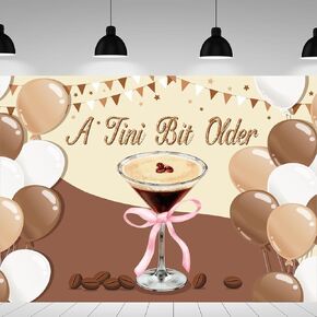 7 x 5 FT Espresso Martini Decor a Tini Bit Older Backdrop Martini Birthday Party Decor Bachelorette Cocktail Background Coffee Bow Balloon Photography Backdrop for Bar Bridal Party Supply