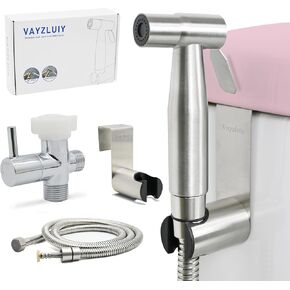 Handheld Toilet Bidet Sprayer for Toilet-Adjustable Water Pressure Control with Bidet Hose for Feminine Wash, Stainless Steel Brushed Nickel Cloth Diaper for Baby Wash (Stainless Steel, 2)