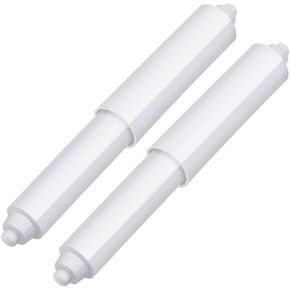2 Pieces Toilet Paper Holder Roller Spindle Replacement Rod Plastic Spring Loaded (White)