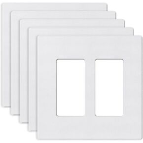 Elegrp 2 Gang Deviness Wall Plates ، غطاء لوحة حرارية غير قابلة للحجم غير قابلة للكسر لمفتاح منفذ مخرج أوعية الديكور ، مدرج UL (5 حزمة ، أسود غير لامع) in Saudi Arabia