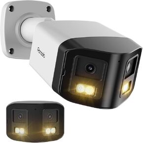 4K PoE Dual Lens Security Camera with Smart Dual Lights Full Color Night Vision, 8MP Indoor/Outdoor AI Human/Vehicle Detection, Two-Way Audio Surveillance IP Camera, PB58A-8MDLS