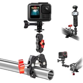 Handlebar Bike Pole Mount Motorcycle Clamp Mount for Gopro Hero 13/12, Cold Shoe, 1/4" Threads, Phone/Action Camera Mount Adapter for DJI osmo Pocket 3/Action 5 pro for Insta360 X4 Accessories
