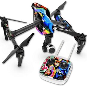 MightySkins Skin Compatible with DJI Inspire 1 Quadcopter Drone wrap Cover Sticker Skins Loud Graffiti