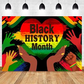 Black History Month Backdrop for Black History Month Decorations, African American Heritage Festival Background for Photography, Black History Month Holiday Party Supplies Banner 5x3ft