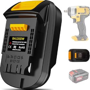 Replacement Battery Adapter for Bauer 20V Li-ion Battery Convert to for Dewalt 20V MAX Battery, Suitable for Dewalt 20V 60V Battery Cordless Power Tools (No Battery)