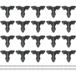 uxcell 20 Pcs Decorative Box Corner Cover, 28mm Metal Edge Guard, Furniture Corner Edges Protector with Screws, Black