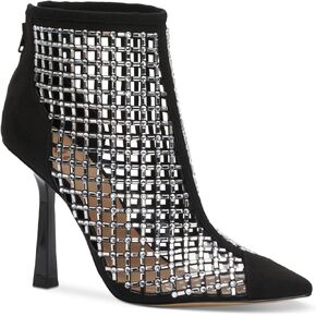 INC Womens Senalda Rhinestone Cage Ankle Boots Black 9 Medium (B,M)