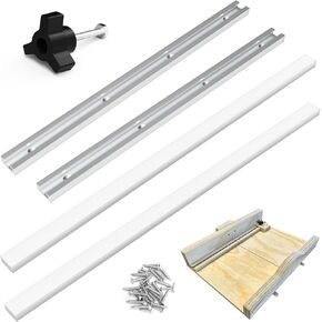 ForoGore Table Saw Sled Kit DIY Table Saw Crosscut Sled Kit Crosscut Sled for Table Saw Sled Powertec Crosscut Sled with 2 Aluminum T-Track, 2 UHMW Miter Bars for Table Saw, Knob and Screws