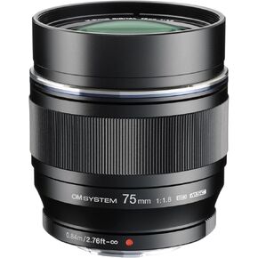 OM SYSTEM M.Zuiko Digital ED 75mm f/1.8 Lens for Micro Four Thirds, Black