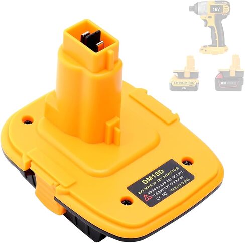 DM18D Battery Converter Compatible with Milwaukee M-18 18V Battery and Compatible with DeWalt 20V Max Li-ion Battery for 18V XRP Cordless Tools (Drills, Sanders, etc), Replaces DCA1820 Adapter in Saudi Arabia