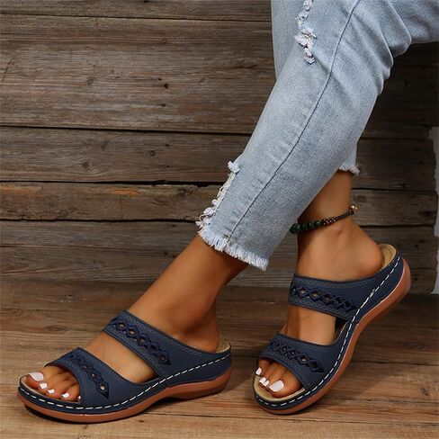 Ladmiple Orthopedic Sandals For Women Dressy Summer Comfortable Orthotic Flip Flops Casual Walking Slides with Arch Support in Kuwait