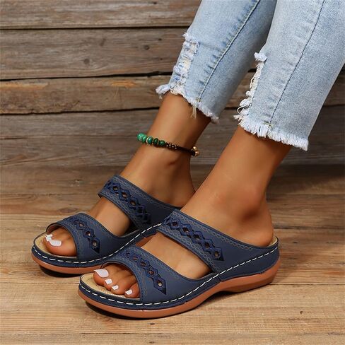 Ladmiple Orthopedic Sandals For Women Dressy Summer Comfortable Orthotic Flip Flops Casual Walking Slides with Arch Support in Kuwait