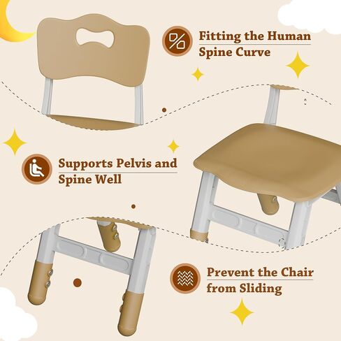Kids Table and 2 Chair Set, Children Multi-Activity Table 3 in 1 Height-Adjustable Toddler Table and Chair Set, Graffiti Desktop, Daycare, Classroom, Playroom, Home, Beige in Saudi Arabia