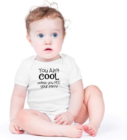 AW Fashions You Ain't Cool Unless You Pee Your Pants Baby Bodysuit Funny Adorable Infant Clothing Outfit in Kuwait