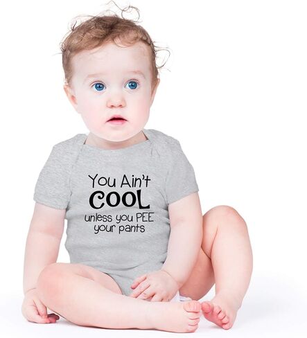 AW Fashions You Ain't Cool Unless You Pee Your Pants Baby Bodysuit Funny Adorable Infant Clothing Outfit in Kuwait