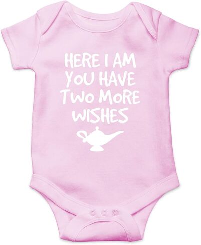 AW Fashions Here I Am, You Have Two More Wishes Baby Bodysuit Funny Cute Newborn Romper Unisex Boys Girls in Kuwait