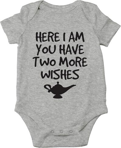 AW Fashions Here I Am, You Have Two More Wishes Baby Bodysuit Funny Cute Newborn Romper Unisex Boys Girls in Kuwait