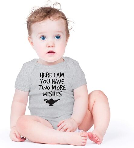 AW Fashions Here I Am, You Have Two More Wishes Baby Bodysuit Funny Cute Newborn Romper Unisex Boys Girls in Kuwait