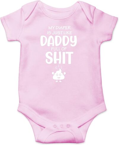 CBTwear My Diaper Is Just Like Daddy Full - Baby Clothes - Funny Newborn Bodysuit Outfits for Boys and Girls in Kuwait