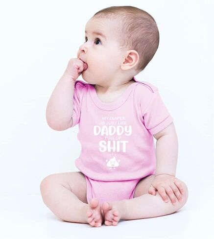 CBTwear My Diaper Is Just Like Daddy Full - Baby Clothes - Funny Newborn Bodysuit Outfits for Boys and Girls in Kuwait