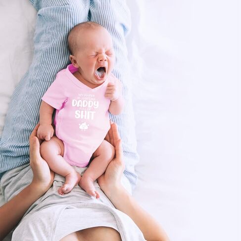 CBTwear My Diaper Is Just Like Daddy Full - Baby Clothes - Funny Newborn Bodysuit Outfits for Boys and Girls in Kuwait