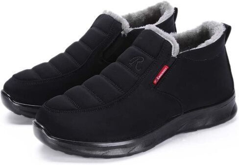 Snow Boots for Men Women: Water-resistant Winter Shoes Lightweight Warm Fur Lined Winter Boots - Slip On Casual Shoes Anti-Slip Sneakers Unisex Outdoor Comfort Ankle Boots Black Blue Coffee in Saudi Arabia
