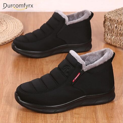 Snow Boots for Men Women: Water-resistant Winter Shoes Lightweight Warm Fur Lined Winter Boots - Slip On Casual Shoes Anti-Slip Sneakers Unisex Outdoor Comfort Ankle Boots Black Blue Coffee in Saudi Arabia