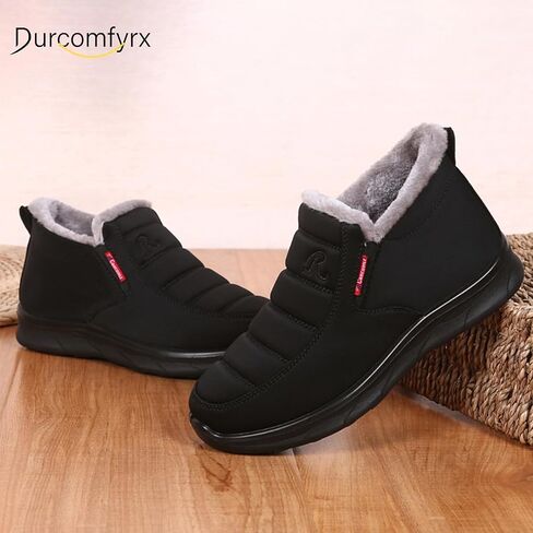 Snow Boots for Men Women: Water-resistant Winter Shoes Lightweight Warm Fur Lined Winter Boots - Slip On Casual Shoes Anti-Slip Sneakers Unisex Outdoor Comfort Ankle Boots Black Blue Coffee in Saudi Arabia