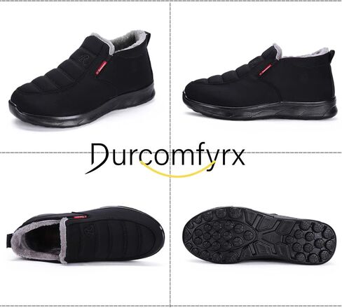 Snow Boots for Men Women: Water-resistant Winter Shoes Lightweight Warm Fur Lined Winter Boots - Slip On Casual Shoes Anti-Slip Sneakers Unisex Outdoor Comfort Ankle Boots Black Blue Coffee in Saudi Arabia