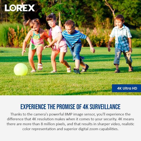 Lorex 4K Ultra HD Smart Praderrence IP 8MP Access Camera Dome Camera مع اكتشاف الحركة الذكية بالإضافة إلى حزمة (حزمة) (عنصران) in Kuwait