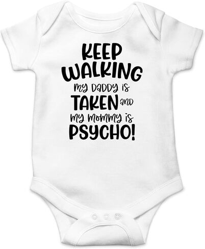 CBTwear My Daddy Is Taken and My Mommy Is Psycho - Baby Clothes - Funny Newborn Bodysuit Outfits for Boys and Girls in Kuwait