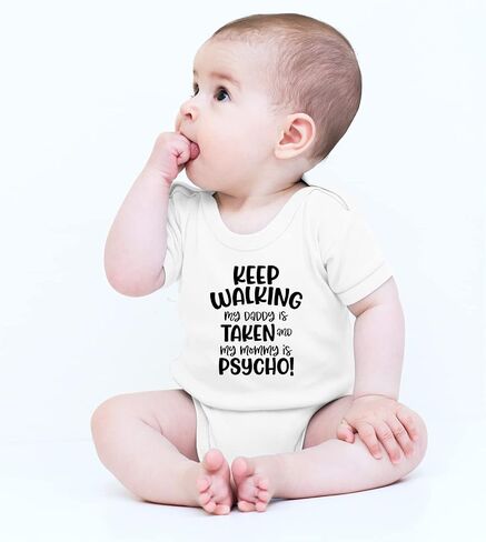 CBTwear My Daddy Is Taken and My Mommy Is Psycho - Baby Clothes - Funny Newborn Bodysuit Outfits for Boys and Girls in Kuwait
