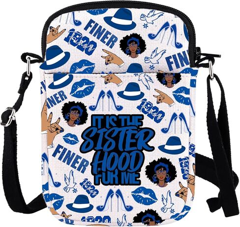 WCGXKO Sorority Gift 1920 Finer Woman Royal Blue & White Zipper Pouch Makeup Bag (FOR ME 1920 1) in Kuwait