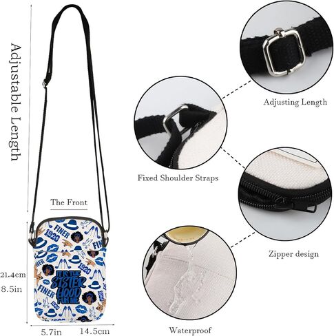 WCGXKO Sorority Gift 1920 Finer Woman Royal Blue & White Zipper Pouch Makeup Bag (FOR ME 1920 1) in Kuwait