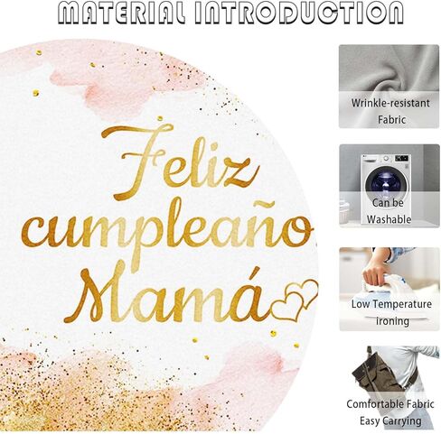 7x5ft Feliz Cumpleaños Mama Backdrop Mom Birthday Party Decorations Best Mom Ever Blush Pink Watercolor Clouds Gold Glitter Photography Background Carnival Bday Photo Shoot Studio Props in Kuwait