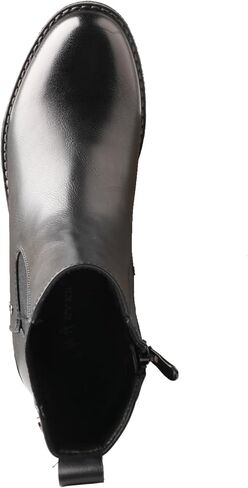 TMA EYES Women's Leather Ankle Boots Low Square Heel Side Zip Casual Fashion Boots in Kuwait