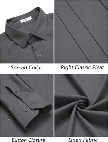 قمصان كتان للرجال من COOFANDY، قمصان Guayabera الكوبية، قمصان طويلة الأكمام، قمصان زفاف الشاطئ in Saudi Arabia