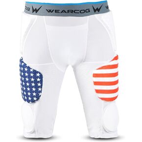 Premier Youth & Adult Football Girdle for Men's & Boy's, 7 Padded Integrated Football Pads with Hip, Tail, Thigh Pads and Cup Pocket