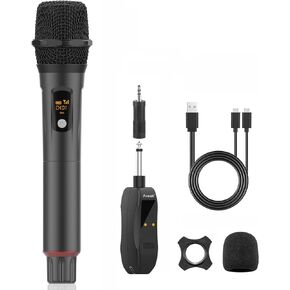 Wireless Microphone,Aveek Karaoke Handheld microphone,With Rechargeable Receiver,For Karaoke Machines,Singing,DJ,Party,Church,Wedding, Speech