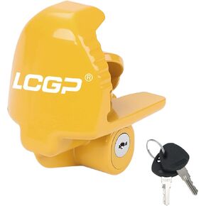 LCGP Trailer Hitch Lock, Fits 1-7/8,2 and 2-5/16 Inch Connectors for Truck Trailers, Adjustable Storage Security, Heavy Duty Steel, Black